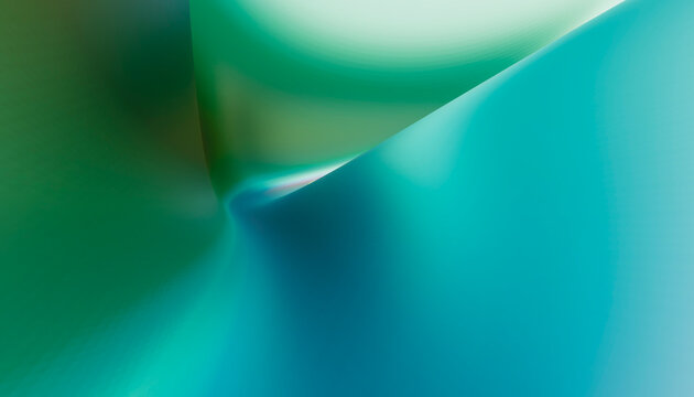 Abstract flowing blue and green curves creating a smooth gradient