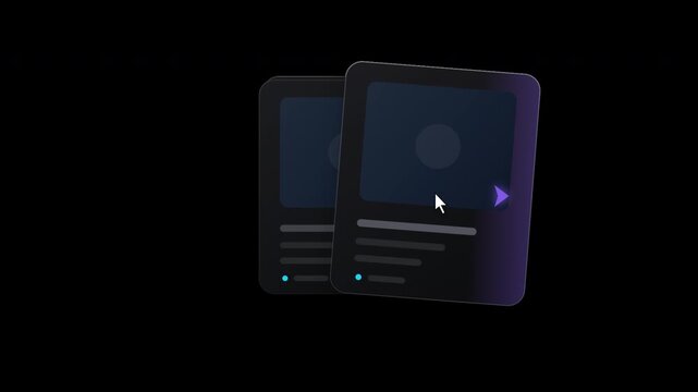 Swipe left and right card stack gesture for mobile UI interaction
