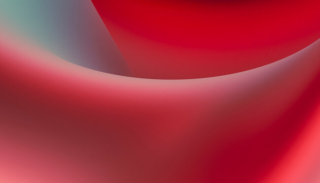 Close-up of red silky fabric with smooth curved folds in a studio