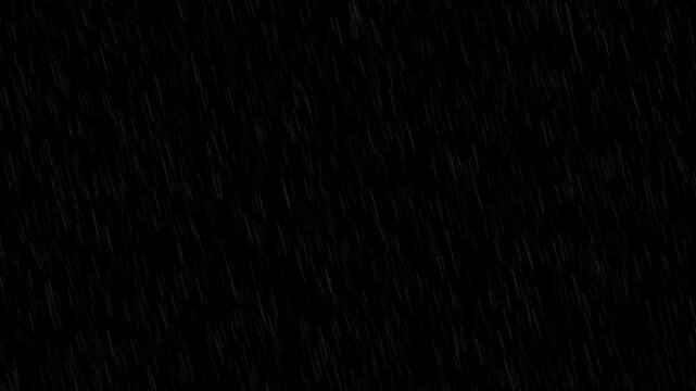 Rain animation on black background. 2d animation