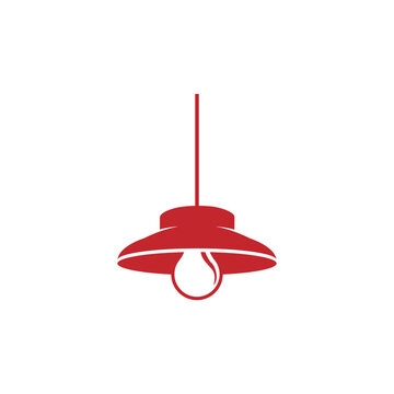 Industrial Hanging Lamp Bulb Creative Concept Symbol For Interior Decor Furniture Store Advertising Layout