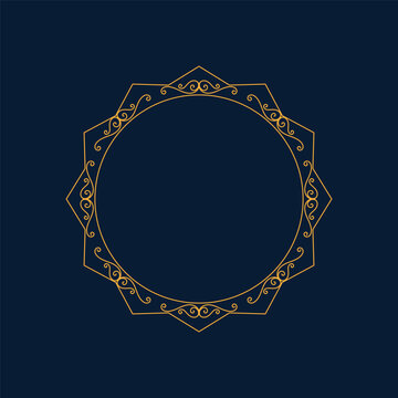 Decagon Arabic Star Mandala Round Luxury Medallion For Islamic Holiday Greeting Card Backdrop Pattern