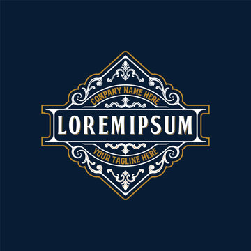 Traditional Vintage Insignia Cartouche Graphic Artwork For High End Product Packaging Identity