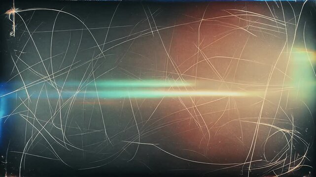 A dark textured background filled with numerous thin, light-colored scratches and scuffs.