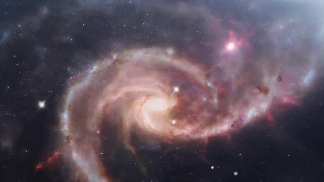 A stunning spiral galaxy with vibrant colors and a star-filled background.