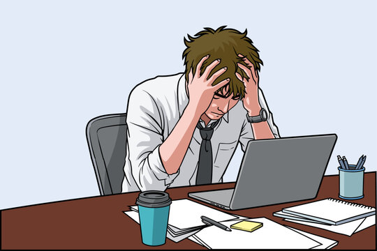 Business Person Stressed Vector Illustration