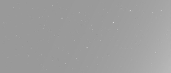 Sparse star field with glowing white points and brilliant sparkles scattered through a panoramic black space with subtle silver dust © HolyStas