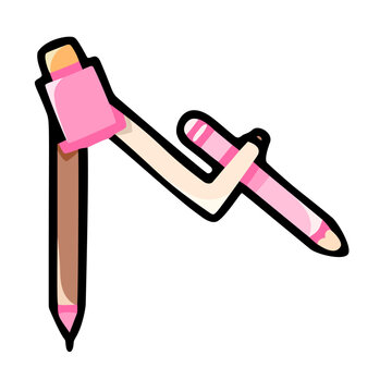 Cute Geometry Drawing Compass Cartoon Illustration