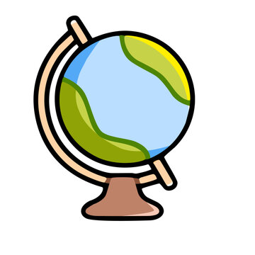 Colorful Globe Illustrating Earth's Continents and Oceans