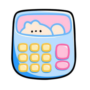 Cute Cartoon Calculator with Playful Design