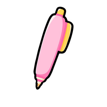 Colorful Pink Highlighter Marker Pen Illustration Design