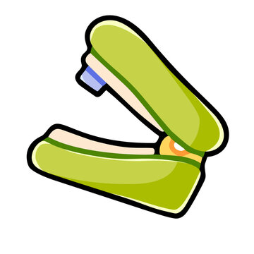 Colorful Green Stapler Isolated on Transparent Background