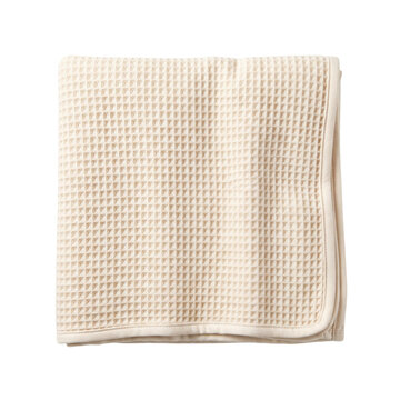 Folded waffle weave organic cotton baby swaddle blanket