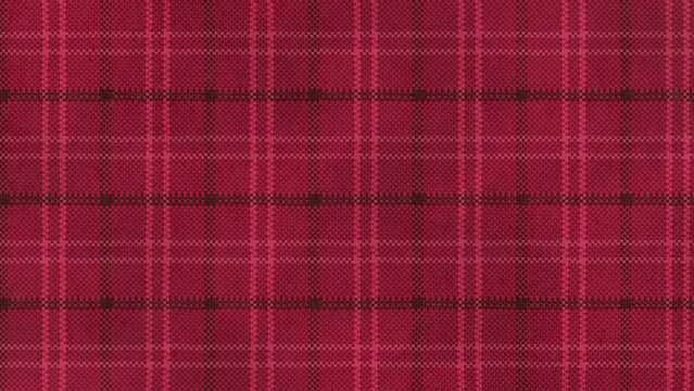 Rich red and pink hand-drawn tartan plaid pattern background