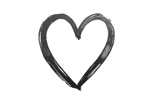 Black hand painted heart outline