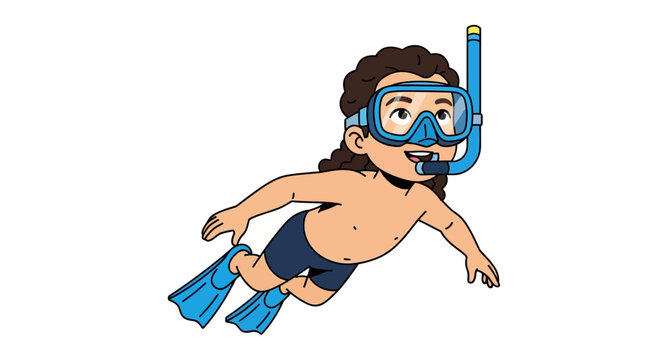 Boy snorkeling in ocean.
