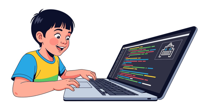 Boy using a laptop 1.