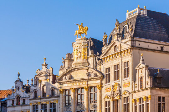 Belgium, Brussels, Guildhall, in the middle Maison de L'Arbre d'Or