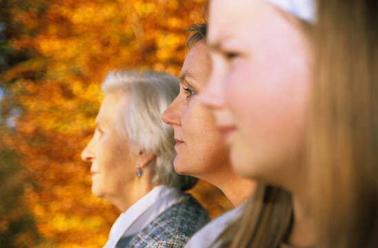 Grandmother, mother and daughter