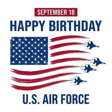 Happy birthday u.s. air force september 18 vector