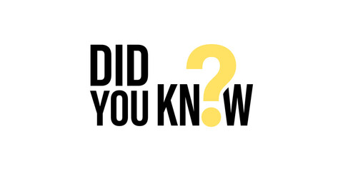 Minimalist did you know typography art including large yellow question mark is perfect for quiz games and marketing trivia. © Jpeg shop opened