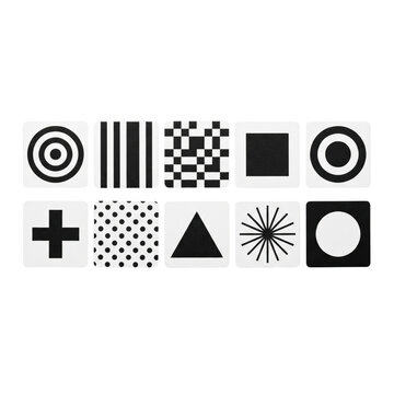 Black and white high contrast baby sensory flashcards
