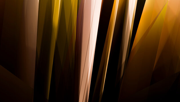Abstract digital artwork with layered gold and brown geometric shapes
