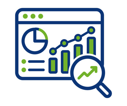 Web analytics SEO graph report icon