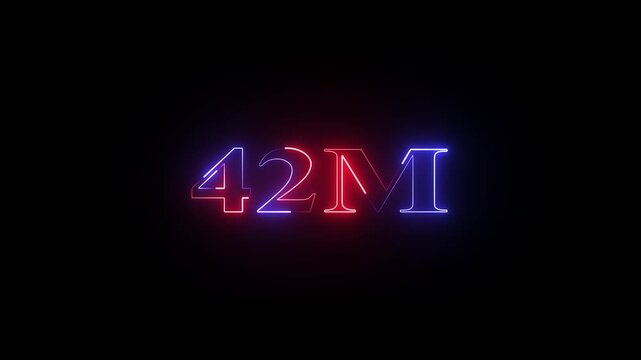 42 Million follower calibration, online community appreciation animation on black background,social media followers celebration digital neon motion background