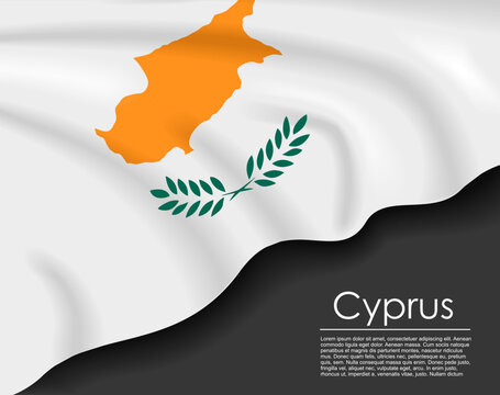 Cypriot waving flag template for national day or travel concept. Vector illustration.