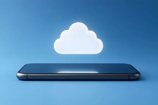 Cloud computing concept on a tablet/phone
