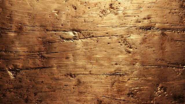 Macro Texture of Brushed Bronze and Brass Alloy with Warm Golden Highlights Over Fine Brush Grain and Subtle Dark Oxidation Veining