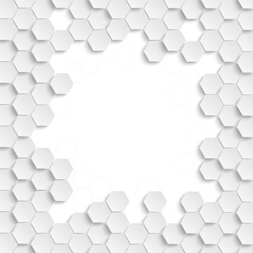 White Hexagon Structure Transparent Centre Cover
