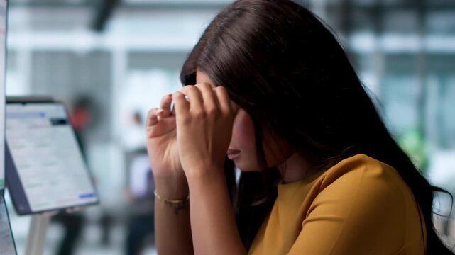 An African American Woman Appears Tired