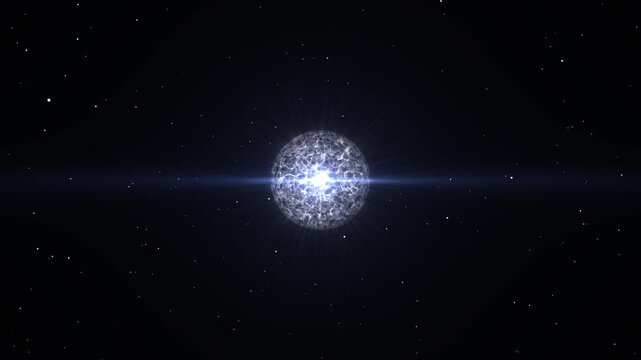 Slow animated background traveling through open space with stars flowing past camera, two bright suns, distant galaxy center, glowing nebula clouds, and cinematic cosmic light effects