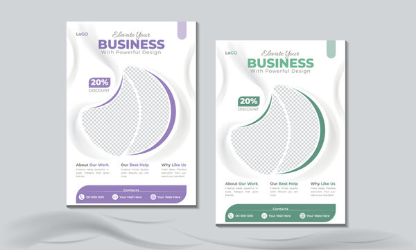 Professional Flyer Brochure Annual Report Magazine Leaflet Presentation Book Cover Design With Abstract Flier Mockup Template. Creative Business IT Company Editable Vector Template