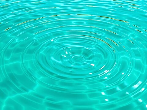 Ripples in turquoise water, concentric circles, blue, turquoise