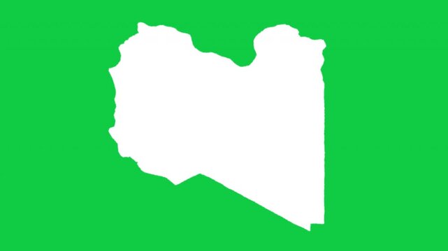 Libya wiggle animation map loop green background