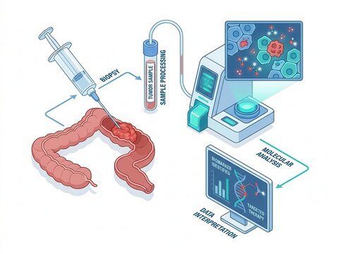 Analysis of tumor tissue for identifying colon cancer biomarkers in medical research