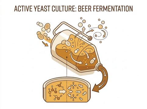 Active yeast culture in beer fermentation process for brewing enthusiasts and experts
