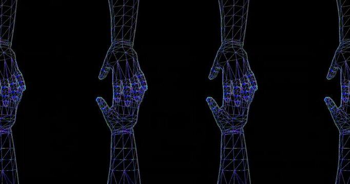 3d rendered illustration of a human skeleton.  hands 3. Motion graphics Animation background Visual loops - 4K