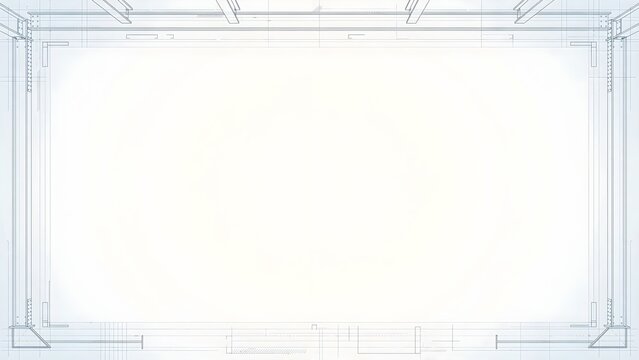 Minimalist Construction Presentation Background, Subtle Steel I Beams Angle Brackets Thin Blueprint Grid Lines Off White Central Canvas Copy Space Vector Design