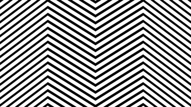 Seamless Black and White Chevron Pattern Moving Downward for Abstract Motion Graphic Background