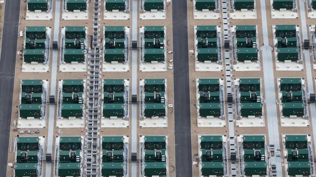 Aerial View of Cleve Hill Solar Park Generating Green Power in Kent, UK