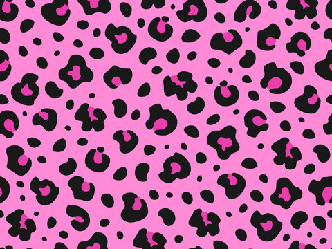 Pink leopard seamless pattern. Glamorous and flirty background with leopard spots on a pink background. Girly pattern.