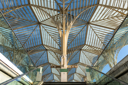 Lisbon Lisboa Oriente railway train station modern architecture by Santiago Calatrava in Lisbon, Portugal