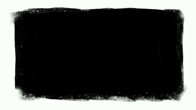 Black ink brush stroke appearing as a painted rectangle reveal animation on white background.