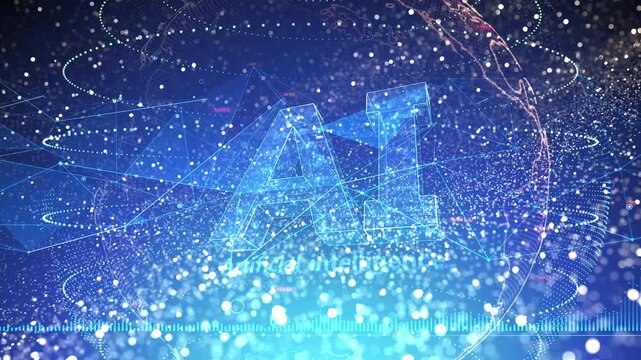 AI artificial intelligence digital network sea concept background