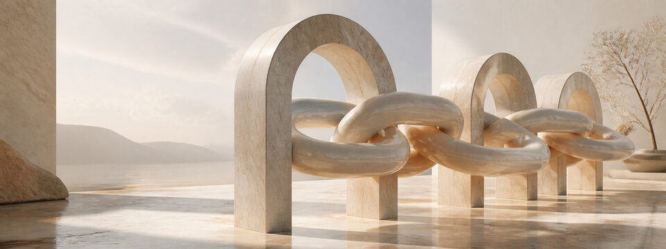 Stone Arches Joined by Sculptural Loops &mdash; Connectioneering Ultrawide
