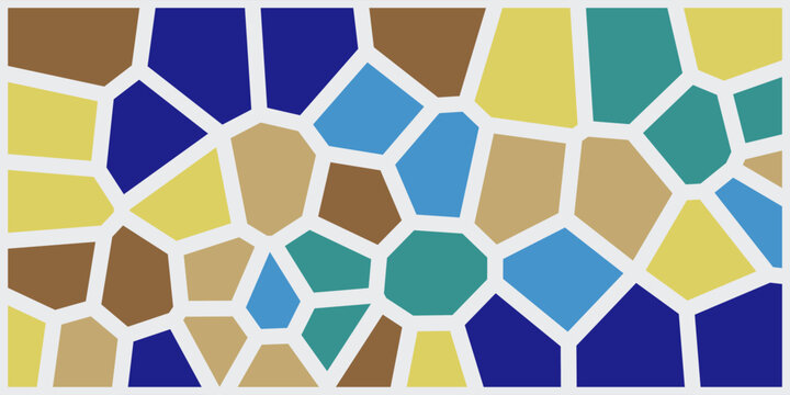 Colorful geometric Voronoi mosaic pattern for creative backgrounds in flat vector style.